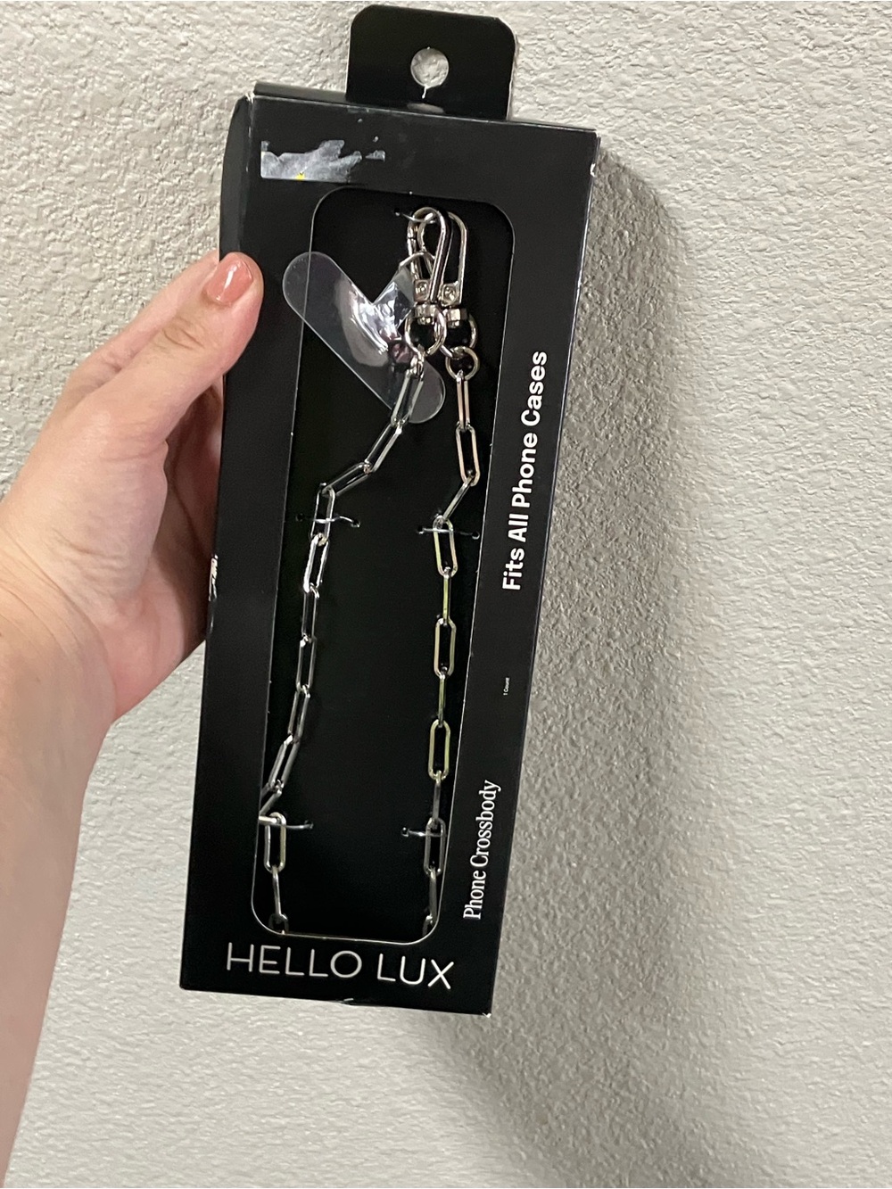 NWT Hello Lux Phone Crossbody Chain Silver